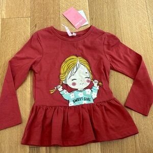 Juniors NWT sweet girl peplum top 2-3yrs